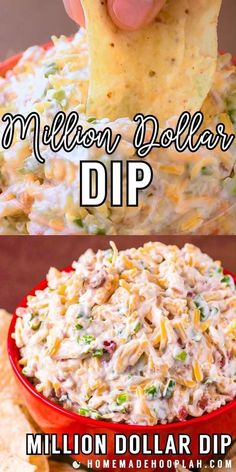 two pictures showing different types of dips and the words million dollar dip above them