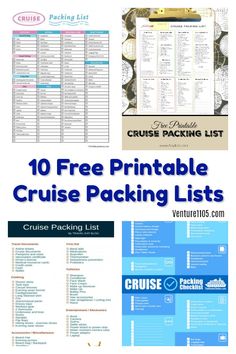 the 10 free printable cruise packing lists