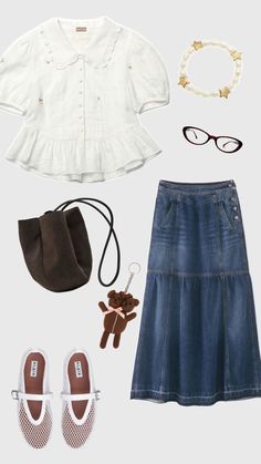 Feminine Aesthetic Outfits, Modest Long Skirts, Style Inspiration Casual, Outfit Plan, Quirky Fashion, Easy Trendy Outfits, Casual Style Outfits, Lookbook Outfits