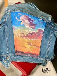 Painted Denim Jackets Upcycling Clothing, Clothing Projects, Boho Jeans