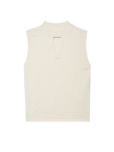 Meet the ultimate day-to-night top. An easy fit, ribbed mock neck tank with a sexy something extra (hint: it's the keyhole). This one comes in Porcelain. | Women's Alba Top in Porcelain | Ethical Essentials Chic High Neck Everyday Tops, Mock Neck Tank, Night Tops, Mock Neck Top, Mock Neck, Porcelain