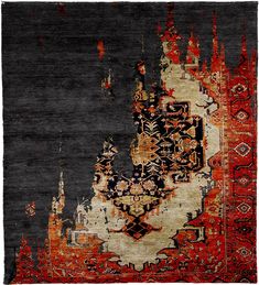 Renaissance C Hand Knotted Tibetan Rug — Modern Designer Rugs Persian Art Painting, Modern Rug Design, Tibetan Rugs, Iranian Art, Tableau Art, Design Studios, Carpet Design, Persian Carpet, Contemporary Area Rugs