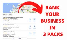 an image of a website page with the words rank your business in 3 packs