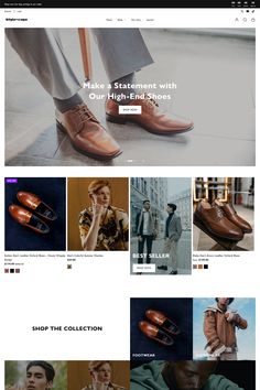 the shoe store website is displayed in this image