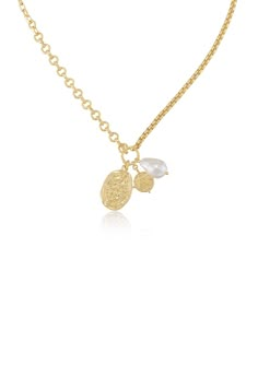 18kt gold plated Steel + Zinc Freshwater Pearl 20 Inches + 5 Inch extender Gold Trendy Initial Necklace, Gold Charm Necklace With Initials, Jewellery Stack, Pearl Necklace With Initial Pendant, Gold Initial Pendant Jewelry With Pearl, Gold Initial Pendant Pearl Necklace, Surfing Necklace, Surf Jewelry, Jeweled Shoes