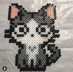 an image of a cat made out of perler beads