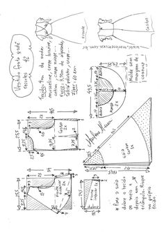 the drawing shows how to make an object with different shapes and sizes, as well as measurements