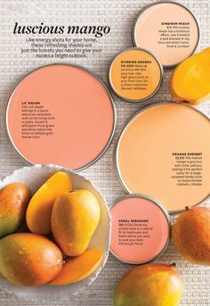 a magazine cover with different types of fruit on it's sides and the words, lustious mango