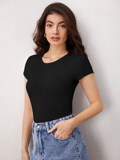 Featuring a versatile and stylish piece of clothing that accentuates your curves in the form of our Solid Slim Fit Tee Bodysuit. Made from a comfortable blend of materials, it hugs your body snugly without feeling constricting. With its simple yet elegant design, it can be dressed up or down for any occasion. Its high-quality construction ensures that it will remain a wardrobe staple for years to come. Specifications: Style: Casual Pattern Type: Plain Neckline: Round Neck Sleeve Length: Cap Sleeve Sleeve Type: Regular Sleeve Waist Line: Natural Fit Type: Slim Fit Fabric: Medium Stretch Care Instructions: Machine wash, do not dry clean Size Chart (cm): Product Measurements (in cm) : Size US Bicep Length Bust Cuff Hip Size Length Sleeve Length Waist Size XS 2 24.10 67.00 25.10 64.00 68.80 11 Comfy Jumpsuits, Fabric Medium, Workout Tee, Waist Size, Cap Sleeve, Sleeve Type, Piece Of Clothing, Wardrobe Staples, Cap Sleeves