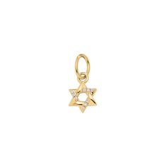 Celebrate your faith with our beautifully delicate Pavé Star of David Charm. Perfect to wear alone, on the same chain or layered with your favorite necklace. charm only star measures approximately 7.4mm x 7.4mm CZs are .8mm also available in 14k yellow gold Elegant Gold Star Of David Charm Necklace, Silver Star Of David Charm Necklace For Gifting, Dainty Yellow Gold Star Charm Necklace, Yellow Gold Charm Necklace With Star Of David Charm, Luxury Star Of David Necklace With Star Charm, Sterling Silver Star Of David Charms Jewelry, Yellow Gold Star Charm Pendant Necklace, Tiny Tags, Nameplate Necklace