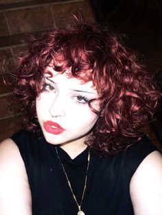 …     red hair, curly hair, red curly hair, curly, bangs, micro bangs, short bangs, makeup look, eyeliner, makeup inspo, hair inspo, back selfie, selfie, thin brows, photo inspo, alt makeup Bangs Makeup Look, Makeup Look Eyeliner, Red Hair Curly Hair, Back Selfie, Red Hair Curly, Curly Hair Red, Bangs Makeup, Micro Bangs, Curly Red Hair