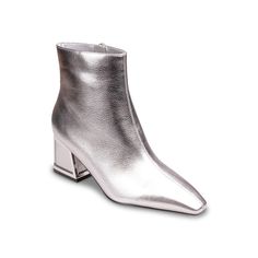 Ninety Union-Brooke Bootie The Brooke bootie from Ninety Union can bring the sparkle to your ensemble. The square-toe bootie, elevated by a matching heel, is fashioned with an inside zipper for an ideal fit. A lightly cushioned footbed provides optimal comfort. Click here for Boot Measuring Guide. Bootie, Block Heels, Metallic Silver, Sparkle, Style Inspiration, Bring It On, Zipper, Square, Boots