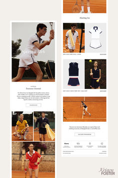 Chic email redesign of Sporty & Rich's 2024 tenniswear campaign. Emailers Design Layout, Fashion Email Campaign Design, Editorial Newsletter Design, Lookbook Email Design, Email Campaigns Design, Campaign Layout Design, Fashion Email Newsletter, Brand Email Design, Edm Design Layout Email Marketing