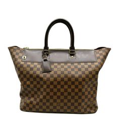 Item Details: Designer: LOUIS VUITTON Series: Greenwich PM Style: Travel Tote Bag Material: Damier Ebene with leather Color: Brown Made: France Date Code: AR0095 Made Year: 2005 Measurements: W 15' H 13" D 9.25" Accessories: No Accessories. Condition Detail: Excellent - The Item is in excellent condition with minimal signs of use. Outside: Clean condition. Inside: Light dirt, light signs of use. Edges: Light rubbing, light signs of use. Leather: Light dirt marks, light signs of use. Hardware: Li Pre-owned Monogram Canvas Business Bag, Pre-owned Rectangular Business Bags, Designer Pre-owned Travel Bags, Pre-owned Monogram Canvas Travel Bag, Pre-owned Brown Bag With Double Handle, Pre-owned Rectangular Brown Bag, Pre-owned Business Bags, Tory Burch Robinson Tote, Tory Burch Ella Tote