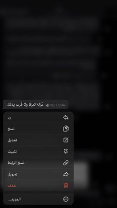 the arabic language menu is displayed in this screenshote photo taken on an iphone