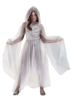 Enchanted in Elegance
Unveil a hauntingly beautiful look with our Girl's Gossamer Ghost Costume! This ethereal ensemble is perfect for any little ghoul who wants to float through Halloween night with an air of mysterious charm. The delicate layers and ghostly glow of the dress make for a spellbinding experience, perfect for those magical moments of trick-or-treating or spooky storytelling.
This costume is a doorway to a world where ghosts are friendly, and every shadow hides a secret. Watch as y Victorian Ghost Costume, Satin Skirt And Top, Ghost Costume Kids, Fifth Element Costume, Ace Ventura Costume, Victorian Ghost, Kiss Costume, Troll Costume, Deadpool Costume