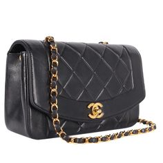 Authentic, Pre-owned Chanel Limited Edition Quilted Matelasse Diana 22 CC Flap Bag Calfskin Leather. Features black quilted calfskin leather, this luxurious, runway-ready bag features a woven-in felt chain strap and 24 kt gold plated gold-tone hardware accents. Its CC turn-lock closure opens to a flap leather-lined interior with a zip pocket and slip pocket. This Chanel bag is the perfect size for all your essentials. This is a luxury Limited Edition bag by Chanel and is in very, very nice condi Limited Edition Bag, Leather Formal Shoes, Bag Packaging, Gorgeous Bags, Black Quilt, Classic Flap, Formal Shoes, Cross Body Bag, Flap Bag