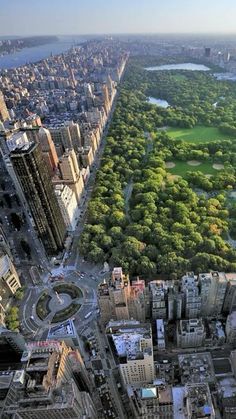 an aerial view of the central park in new york city