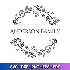 the logo for anderson family svg dxf