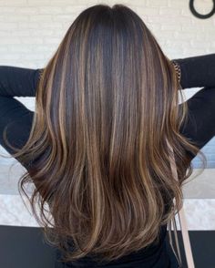 Heavy Highlights On Dark Hair, Trendy Brown Hair, Brunette Braids, Heavy Highlights, Natural Brown Hair, Highlights For Dark Brown Hair, Hair Spring, Brunette Hairstyles, Cinnamon Hair