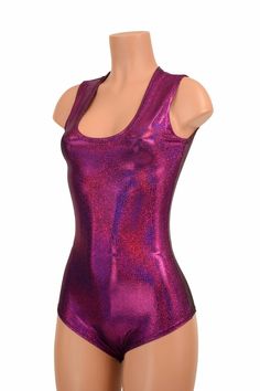 "This item is made to order, please read all the way through the listing before purchasing! Take a look at this awesome fuchsia sparkly jewel spandex romper! Such an eye-catcher. Sleeveless with siren cut legs. Four way stretch for a figure forming fit. This bodysuit is unlined. Womens Sizing (See below for instructions on where measurements should be taken) XXS: Bust 29\"-30\" / Waist 22\"-23\" / Hips 30\"-32\" Extra Small: Bust 31\"-32\" / Waist 24\"-25\" / Hips 33\"-35\" Small: Bust 33\"-34\" Shiny Fitted Tank Top, Fitted Purple Tank Top For Night Out, Glamorous Fitted Shimmer Tank Top, Spandex Romper, Sparkly Bodysuit, Romper Bodysuit, Rave Festival, Gymnastics Leotards, Olive Branch