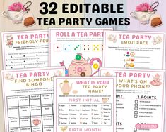 printable tea party games for kids to play with