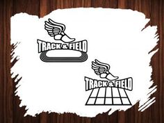 the logo for track and field is shown on a piece of paper that has been torn off