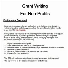 a white paper with the words grant writing for non - profits