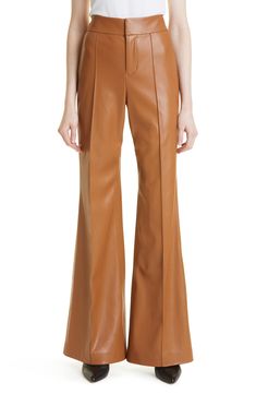 Alice + Olivia Dylan High Waist Wide Leg Faux Leather Pants | Nordstrom Faux Leather Wide Leg Pants, Leather Wide Leg Pants, High Waist Wide Leg Pants, Alice And Olivia, Pants Style, Faux Leather Pants, Sky High, Alice Olivia, Bottoms Pants