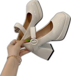 Shoes Design Ideas, French Retro, Shoes Design, Shoes Spring, Thick Heels, Spring Shoes, White Shoes, Step Up, High Heel Shoes