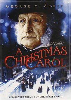 a christmas carol dvd with an older man in the background