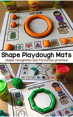 the shape playdough mats are ready to be played with