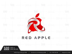 an apple logo with the letter r in it