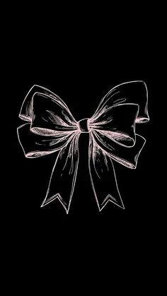 a drawing of a bow on a black background