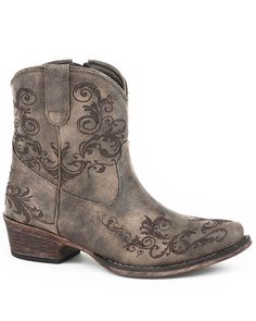 Roper Women's Vintage Faux Leather Western Boots - Round Toe, Brown Shyanne Boots, Women's Cowboy Boots, Womens Cowgirl Boots, Boot Barn, Roper Boots, Ariat Boots, Leather Western Boots, Womens Apparel, Cowboy Art