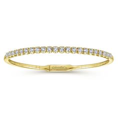 14K Yellow Gold Diamond Bangle Diamond Earrings Online, Gold Bangles Indian, Bangles Indian, Classic Bracelets, Yellow Gold Bracelet, Diamond Bangle, Pretty Jewelry, Bracelets And Necklaces, Pretty Jewellery