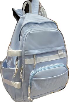 BagForLove - Versatile Two-Tone School Backpack- Ideal for Students at All Academic Levels Trendy Light Blue School Backpack, Trendy Light Blue Backpack For School, Trendy Light Blue Backpack For Students, Trendy Light Blue Backpack For Daily Use, Casual Blue Backpack With Adjustable Straps, Blue Backpack With Adjustable Strap For Daily Use, Light Blue Nylon School Bag, Light Blue Backpack For Back To School, Blue Backpack With Adjustable Straps