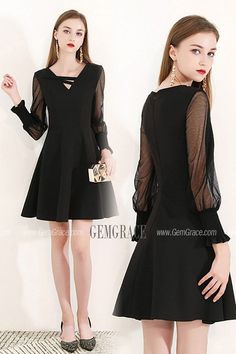 Little Black Bubble Long Sleeve Party Dress Semi Formal Ref#HTX97029 at GemGrace. #HomecomingDresses Shop now to get $10 off. Pro custom-made service for wedding dress, formal dress. View Homecoming Dresses,Wedding Guest Dresses,Short Homecoming Dresses,Black Homecoming Dresses,Long Sleeve Homecoming Dresses,Modest Homecoming Dresses,Semi Formal Dresses for more ideas. Click to shop now! #BuyableHomecomingDresses Semi-formal V-neck Winter Dress, V-neck Semi-formal Winter Dress, Semi-formal Winter V-neck Dress, Black V-neck Mini Dress For Semi-formal Occasions, Black Long Sleeve Mini Dress For Formal Occasions, Fitted Black Mini Dress For Semi-formal Occasions, Black Mini Dress For Semi-formal Spring Occasion, Semi-formal Mini Length Winter Dresses, Black Semi-formal Dress For Winter