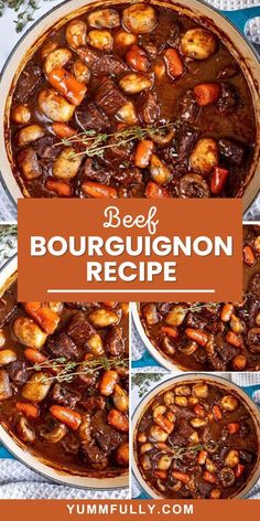 beef bourguggnon recipe with carrots and mushrooms