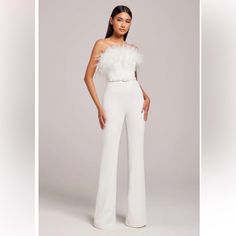 New With Tag Perfect Bridal Era Jumpsuit Only Jumpsuit, Nadine Merabi, Telluride Wedding, Bridal Wardrobe, Wedding Outfit Ideas, Classic Style Outfits, Bridal Jumpsuit, Bodice Top, White Clothes