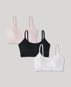 everyday strappy scoop bralette 3-pack. Super soft organic women's Everyday Strappy Scoop Bralette 3-Pack from Wear PACT. Fair Trade Factory. Sustainable Clothing, Personal Marketing, Base Layer, Fair Trade, Bralette, Organic Cotton, Clothes