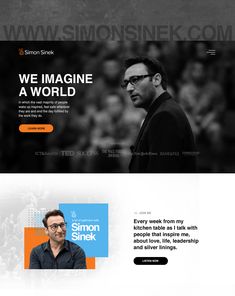 the homepage for simon snkk's website, which features an image of a man with glasses