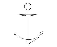 an anchor line drawing on a white background