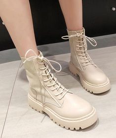 ROCKY BOOTS perfect basic item that you can match with many outfits. Platform Eco-leather/Stretchy cotton fabric Comfortable fit SIZE FOOT LENGTH 35 cm 22.5 inches 8.9 36 cm 23 inches 9.1 37 cm 23.5 inches 9.3 38 cm 24 inches 9.4 39 cm 24.5 inches 9.6 All taxes included THANK YOU for visiting our shop! We hope to offer you an amazing experience with unique, statement designs, the highest quality, fast shipping, and delightful customer service! Rocky Boots, Boots Thick, Pu Boots, Ankle Boots For Women, Beige Shoes, Thick Heel, Boot Types, Platform Ankle Boots, Biker Boots