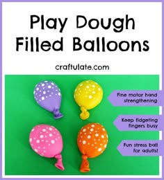 play dough filled balloons with instructions to make them look like they are floating in the air