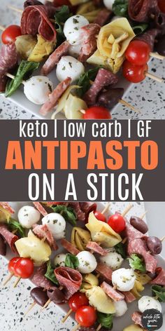 keto and low carb gf antipasto on a stick