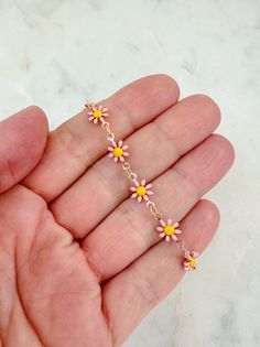 Beautiful pink flower bracelet with a 14k gold filled clasp and jumprings. Can be made in an adult size or child length with extender. Child length is made with an extender to be approximately 5.25"-6.5". Giftbox included. Perfect gift for kid birthday gifts, first communion gift, baptism gift, summer jewelry, friendship bracelets! Kid Birthday Gifts, Kid Jewelry, Jewelry Friendship, Beautiful Pink Flowers, First Communion Gifts, Kids Bracelets, Communion Gifts, Zodiac Jewelry, Baptism Gifts