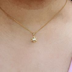 18K gold thick layered over High Quality Solid Stainless Steel. can be worn in water.  Our jewelry is made to last, anti-tarnish, higher durability than a regular gold-plated brass material, perfect for everyday wear. * Finish: 18K Gold *  18K Gold Hexagram necklace * Featuring Adjustable Chain 16.5 inches to 18.5 inches. length: 18.5 inch material: 18K Gold,tianiumsteel pendant width: about 0.4 inch pendant length: about 1 inch   all items are meatured by handy, if has little size difference,  Please according to the real item size * All items are nicely packaged ready to gift in elegant jewelry boxes We meet your demands with expert craftsmanship. Our biggest goal is to serve you in top quality. Mostly our products are open for personalization, feel free to ask for any kind of customizat Celestial Star Of David Necklace With Star Charm, Star-shaped Jewelry With Star Charm As Gift For Her, Star Charm Jewelry Gift For Her, Yellow Gold Star Shaped Necklace With Birthstone, Star-shaped Yellow Gold Birthstone Necklace, Yellow Gold Star Necklace With Birthstone, Gold Plated Star Of David Necklace As Gift, Gold Charm Necklaces With Star Charm As Gift, Star Of David Tarnish Resistant Necklace Gift