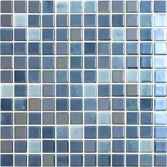 blue and gray glass mosaic tile on the wall