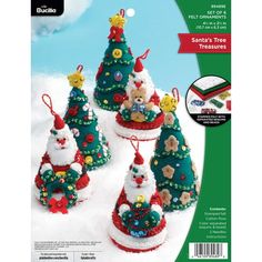 plastic christmas tree ornaments with teddy bears and other decorations